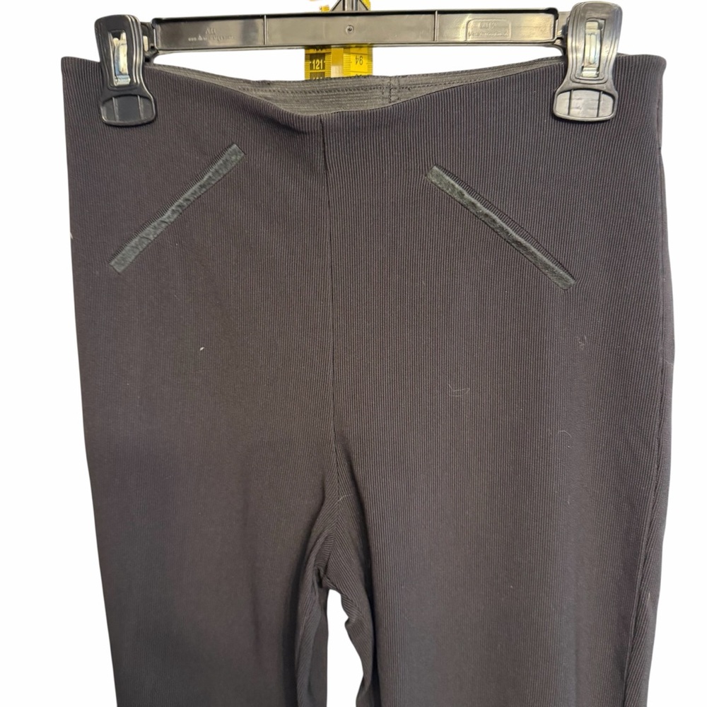 Equestrian medium black  high rise ribbed leggings with zippers calf to ankle